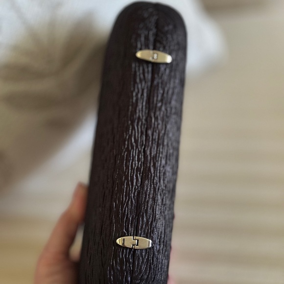 Elegant Black Clutch with Silver Heart Accent and chain - Picture 9 of 12